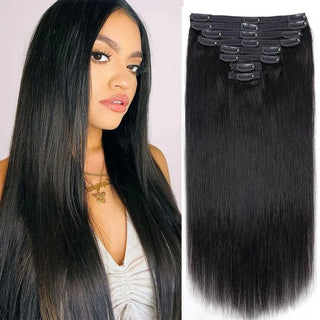 Clip in Hair Extensions Human Hair 10 to 26 Inch