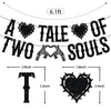 LOVELY BITON A Tale of Two Souls Halloween Wedding Banner Black Paper