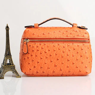 Buy ostrich-orange-s Snake Pattern Clutch Make Up Bags