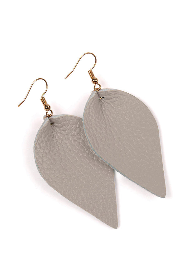 Teardrop Shape Genuine Leather Earrings