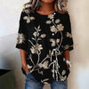 Women's Floral 3D Print Pullover Top – Loose Fit Elegant Casual S to 3XL