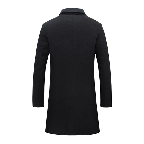 Single Breasted Lapel Wool Blend Coat