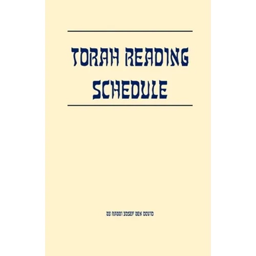 Torah Reading Schedule - Paperback