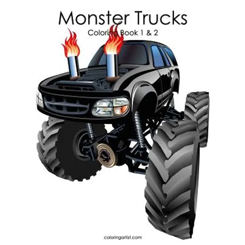 Monster Trucks Coloring Book 1 & 2 - Paperback