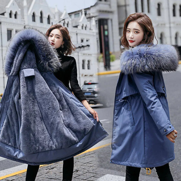 Fashion Winter Jacket Women Warm Coat Long Female Jacket Plus Size 5XL Ladies Parka Winter Coat Women Fur Collar Hooded Outwear