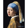 Girl With a Pearl Earring Planner 2021: Johannes Vermeer Daily Agenda: January - December Artistic Weekly Scheduler with Dutch Master Painting Pretty - Paperback