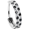20G CZ Double Row Checkerboard Implant Grade Titanium Nose Hoop