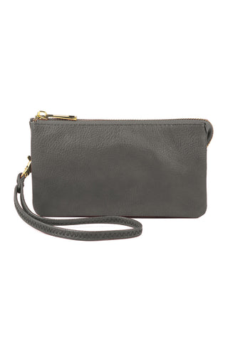 Buy gray Vegan Leather Wallet With Detachable Wristlet