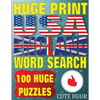 Huge Print USA & England Word Search: 100 Large Print Place Name Puzzles featuring cities in every US State and English Count - Paperback