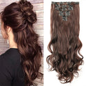 22Inch Long Straight Wavy Hair Extension 7Pcs/Set 16 Clips