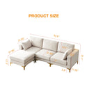 Living Room Furniture Modern Leisure L Shape Couch Beige Fabric