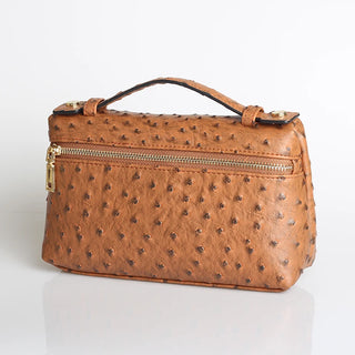 Buy ostrich-brown-l Snake Pattern Clutch Make Up Bags