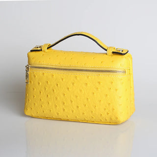 Buy ostrich-yellow-l Snake Pattern Clutch Make Up Bags