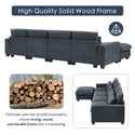 Modern Large L-Shape Feather Filled Sectional Sofa,  Convertible Sofa Couch With Reversible Chaise for Living Room