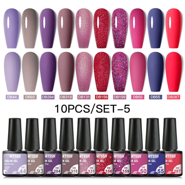 10/12pcs Spring Macaron Nail Gel Polish Set