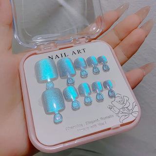 Buy blue Aurora Mirror Toe Nails