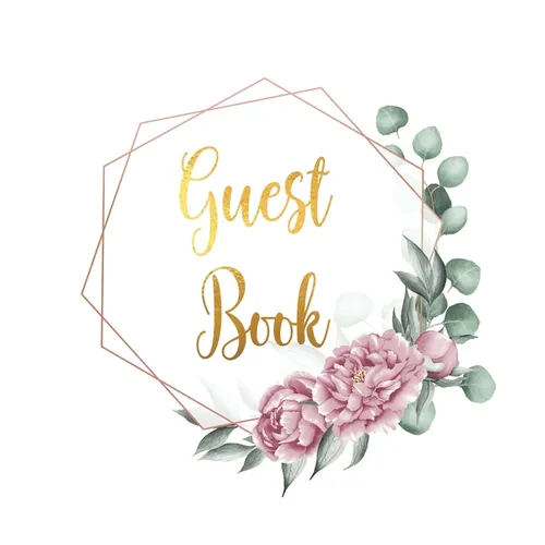 Guest Book for visitors and guests to sign at a party, wedding, baby or bridal shower (hardback) - Hardcover