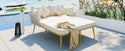 Outdoor Patio Daybed, Woven Nylon Rope Backrest With Washable Cushions for Balcony, Poolside, Set for 2 Person, Beige