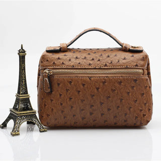 Buy ostrich-brown-s Snake Pattern Clutch Make Up Bags