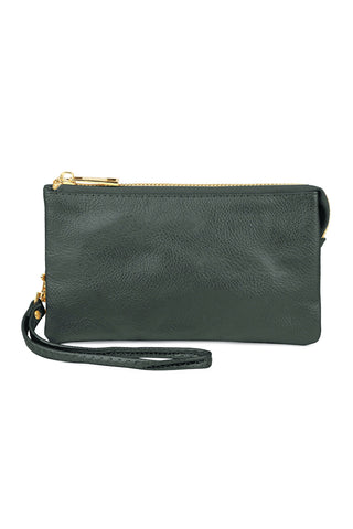 Buy dark-green Vegan Leather Wallet With Detachable Wristlet