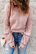 Noelle Detail Patterned Sleeve Sweater