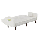 Sofa Bed in White Cotton Linen Fabric