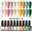 10/12pcs Spring Macaron Nail Gel Polish Set