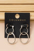 Gold Dipped Irregular Double Hoop Dangle Earrings