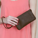 Vegan Leather Wallet With Detachable Wristlet