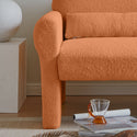 Modern Boucle Accent Chair With Lumbar Pillow for Living Room