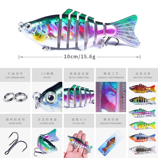 10cm 15.6g Sinking Wobblers 7 Segments