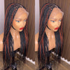 22inches black and brown knotless braids