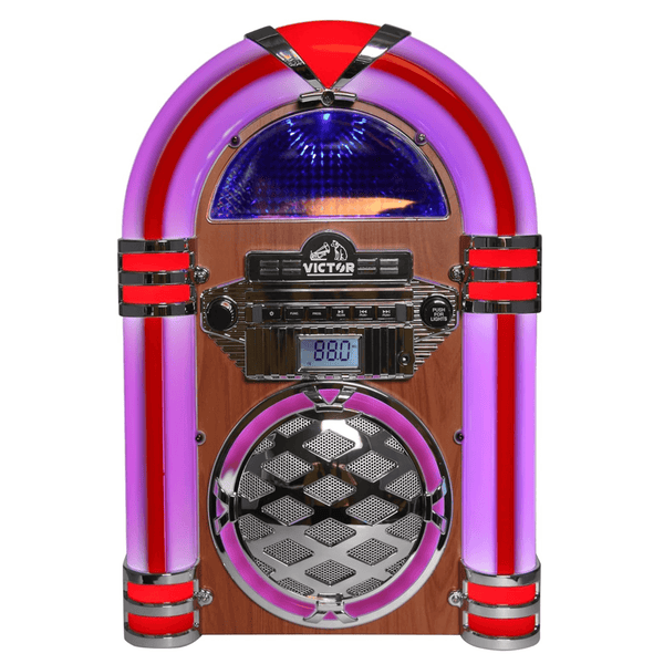 Victor Broadway II Desktop LED CD Jukebox Mahogany - Refurbished