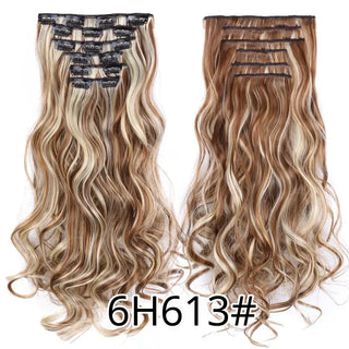 Buy 6h613 22Inch Synthetic Long Curly 16Clips Clip in Hair Extensions