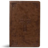 CSB Large Print Personal Size Reference Bible, Brown Celtic Cross Leathertouch - Imitation Leather