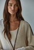 Lotte Contrast Stitch Open Cardigan