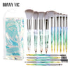 15 pcs Makeup Brushes Diamond Crystal Handle Makeup Tools Foundation Eyeshadow Brush