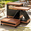 Portable Storage Bin w/ Wheels & Doors Foldable Stackable Organizer