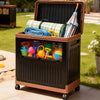 Portable Storage Bin w/ Wheels & Doors Foldable Stackable Organizer