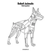 Robot Animals Coloring Book 1 - Paperback