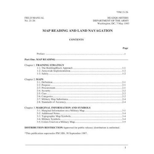 FM 21-26 Map Reading and Land Navigation 1993, by United States. Department of t - Paperback