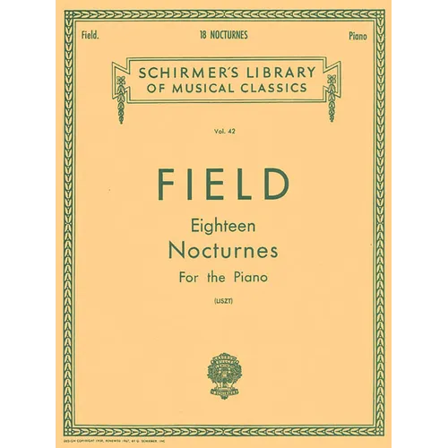 18 Nocturnes: Schirmer Library of Classics Volume 42 Piano Solo - Paperback