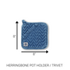 BUNDLE - STANDARD HERRINGBONE OVEN MITT, PAN HANDLE HOLDER AND HERRINGBONE TRIVET/POT HOLDER (MEDIUM VINTAGE)