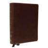 NKJV, Journal the Word Bible, Bonded Leather, Brown, Red Letter Edition, Comfort Print: Reflect, Journal, or Create Art Next to Your Favorite Verses - Bonded Leather