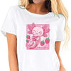 Kawaii Axolotl Strawberry Milk T-Shirt