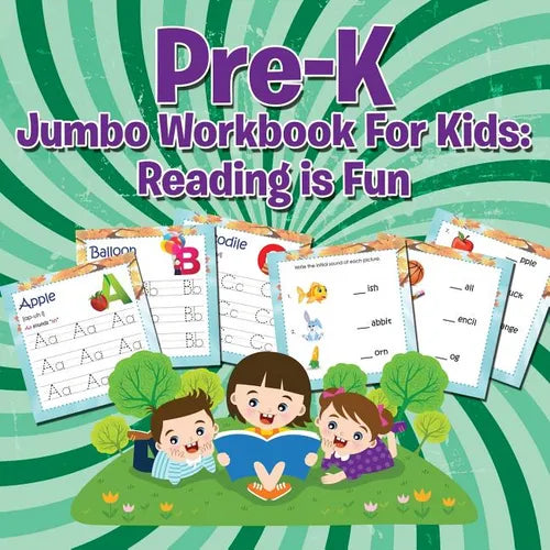 Pre-K Jumbo Workbook For Kids: Reading is Fun - Paperback