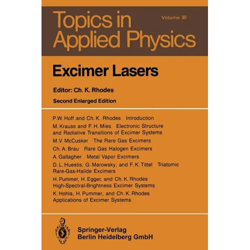 Excimer Lasers - Paperback