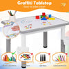 Kids Table and 4 Chairs Set with Adjustable Height