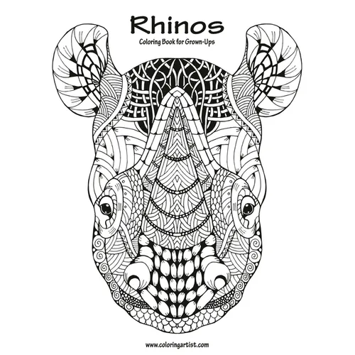 Rhinos Coloring Book for Grown-Ups 1 - Paperback