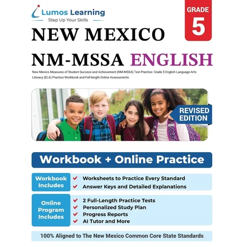 New Mexico Measures of Student Success and Achievement (NM-MSSA) Test Practice: Grade 5 English Language Arts Literacy (ELA) Practice Workbook and Ful - Paperback